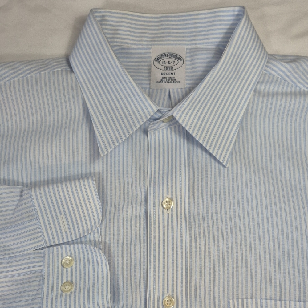 Brooks Brothers Light Blue Striped Dress Shirt